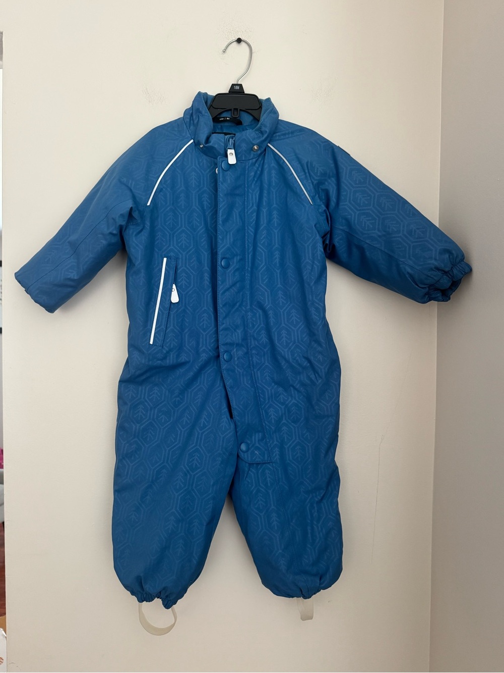 Kids Blue Insulated One-Piece Snowsuit